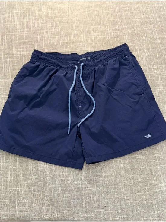 Southern Marsh Swim Trunks Men Medium Blue Duck Logo Elastic Waist Shorts - Picture 2 of 13